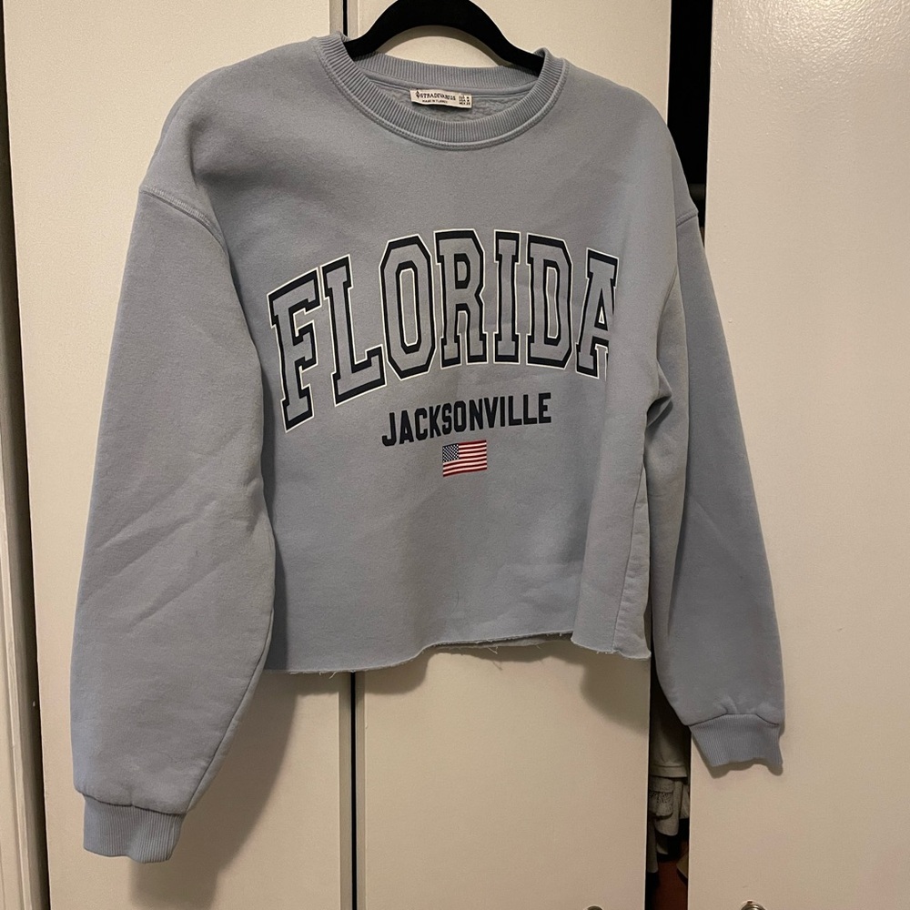 Women’s light blue Cropped Sweatshirt